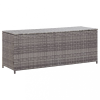 vidaXL Szürke polyrattan kerti tárolóláda 150 x 50 x 60 cm