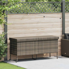 vidaXL szürke polyrattan kerti tárolóláda kerekekkel 160x55x75 cm (4103833) kerti tárolás