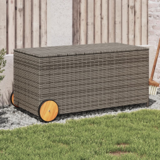 vidaXL szürke polyrattan kerti tárolóláda kerekekkel 190 L kerti tárolás
