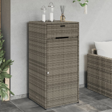 vidaXL szürke polyrattan kerti tárolószekrény 55 x 55 x 111 cm kerti tárolás