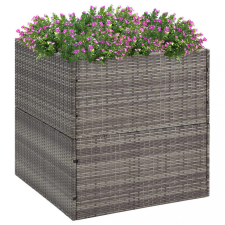 vidaXL szürke polyrattan kerti ültetőláda 80x80x80 cm kerti dekoráció