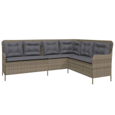 vidaXL szürke polyrattan L-alakú kerti kanapé párnákkal (369002) kerti bútor