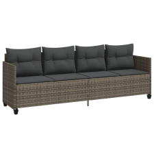 vidaXL szürke polyrattan napozóágy párnával (368328) kerti bútor