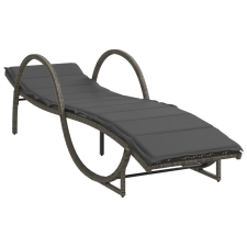 vidaXL szürke polyrattan napozóágy párnával 60x199x42 cm kerti bútor