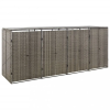 vidaXL szürke polyrattan négyes kerekeskuka tárolófészer 274x80x117 cm