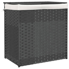 vidaXL szürke polyrattan szennyeskosár 2 rekesszel 53x33x57 cm (372036) bútor
