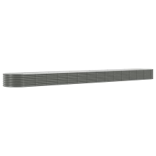 vidaXL szürke porszórt acél kerti magaságyás 620x80x36 cm kerti tárolás