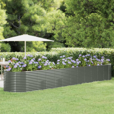 vidaXL szürke porszórt acél kerti ültetőláda 507 x 100 x 68 cm bútor