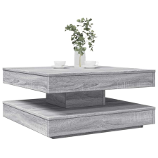 vidaXL szürke sonoma dohányzóasztal 360 fokban forgatható 70x70x34,5cm bútor