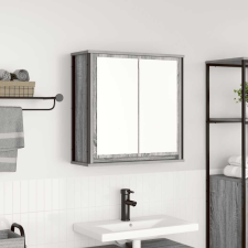 vidaXL Szürke sonoma fürdőszoba fali szekrény tükörrel 60x21x60 cm fürdőszoba bútor