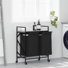 vidaXL szürke sonoma mosodai kosár 2 rekeszes kerekekkel bútor