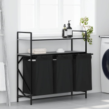 vidaXL szürke sonoma mosodai kosár 3 rekeszes polcokkal bútor