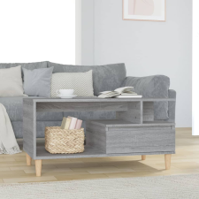 vidaXL szürke sonoma szerelt fa dohányzóasztal 90x49x45 cm bútor
