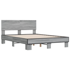 vidaXL szürke sonoma szerelt fa és fém ágykeret 120 x 200 cm (3280200) ágy és ágykellék