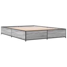 vidaXL szürke sonoma szerelt fa és fém ágykeret 135 x 190 cm (3279860) ágy és ágykellék