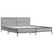 vidaXL szürke sonoma szerelt fa és fém ágykeret 180 x 200 cm ágy és ágykellék