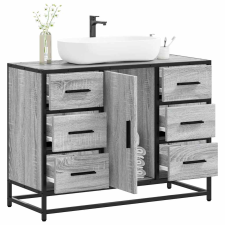 vidaXL szürke sonoma szerelt fa fürdőszobai mosdószekrény 80x33x60 cm fürdőszoba bútor