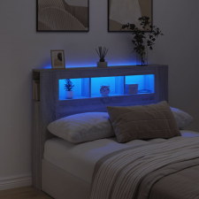 vidaXL szürke sonoma szerelt fa LED-es fejtámla 140x18,5x103,5 cm ágy és ágykellék