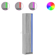 vidaXL szürke sonoma szerelt fa LED-es magasszekrény 41,5x32,5x200 cm (3307903) bútor