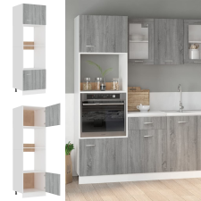 vidaXL szürke sonoma szerelt fa mikrohullámúsütő-szekrény 60x57x207 cm bútor