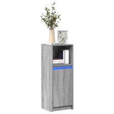vidaXL szürke sonoma szerelt fa tálalószekrény LED-del 38x34x100 cm bútor