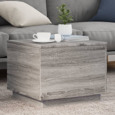 vidaXL szürke sonoma színű dohányzóasztal LED-lámpákkal 50x50x40 cm bútor