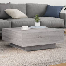 vidaXL szürke sonoma színű dohányzóasztal LED-lámpákkal 80x80x31 cm bútor