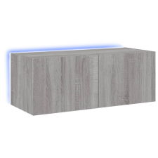 vidaXL szürke sonoma színű fali TV-szekrény LED-del 80x35x31 cm (837291) bútor