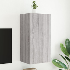 vidaXL szürke sonoma színű fali TV-szekrény LED-ekkel 40,5x35x80 cm bútor