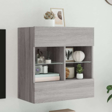 vidaXL szürke sonoma színű fali TV-szekrény LED-ekkel 58,5x30x60,5 cm bútor
