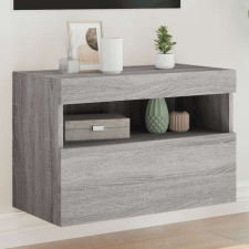 vidaXL szürke sonoma színű fali TV-szekrény LED-ekkel 60x30x40 cm bútor