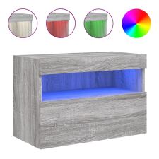 vidaXL szürke sonoma színű fali TV-szekrény LED-ekkel 60x30x40 cm (837193) bútor