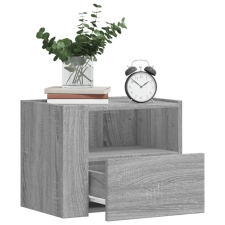 vidaXL szürke sonoma színű falra szerelhető éjjeliszekrény 45x30x35 cm bútor