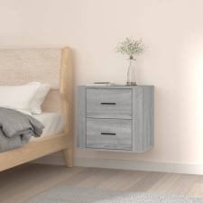 vidaXL szürke sonoma színű falra szerelhető éjjeliszekrény 50x36x47 cm bútor