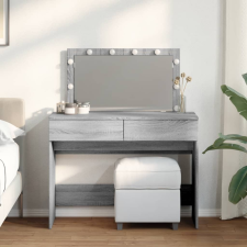 vidaXL szürke sonoma színű fésülködőasztal LED-del 100 x 40 x 120 cm bútor
