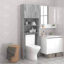 vidaXL szürke sonoma színű fürdőszobaszekrény 64x25,5x190 cm fürdőszoba bútor