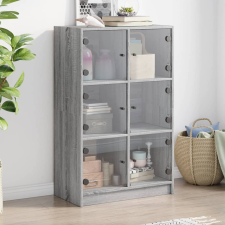 vidaXL szürke sonoma színű magasszekrény ajtókkal 68 x 37 x 109 cm bútor
