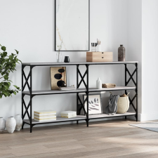 vidaXL Szürke sonoma színű műfa konzolasztal 156 x 28 x 80,5 cm bútor