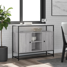 vidaXL szürke sonoma színű műfa tálalószekrény 100 x 35 x 80 cm bútor