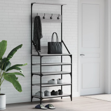 vidaXL szürke sonoma színű ruhafogas cipőpolccal 70 x 34 x 184 cm bútor