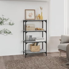 vidaXL szürke sonoma színű szerelt fa/acél könyvszekrény 60x33x100 cm bútor