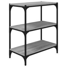 vidaXL szürke sonoma színű szerelt fa/acél könyvszekrény 60x33x70,5 cm (819325) bútor