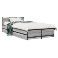 vidaXL szürke sonoma színű szerelt fa ágykeret fiókokkal 75x190 cm ágy és ágykellék