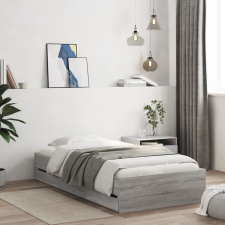vidaXL szürke sonoma színű szerelt fa ágykeret fiókokkal 90 x 190 cm ágy és ágykellék