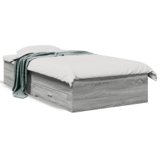 vidaXL szürke sonoma színű szerelt fa ágykeret fiókokkal 90 x 190 cm ágy és ágykellék