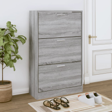 vidaXL szürke sonoma színű szerelt fa cipősszekrény 63x24x103 cm bútor