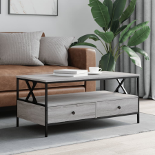 vidaXL szürke sonoma színű szerelt fa dohányzóasztal 100 x 51 x 45 cm bútor