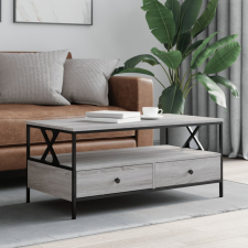 vidaXL szürke sonoma színű szerelt fa dohányzóasztal 100 x 51 x 45 cm bútor
