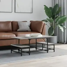 vidaXL szürke sonoma színű szerelt fa dohányzóasztal 100x50,5x40 cm bútor