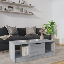 vidaXL szürke sonoma színű szerelt fa dohányzóasztal 102 x 50 x 45 cm bútor